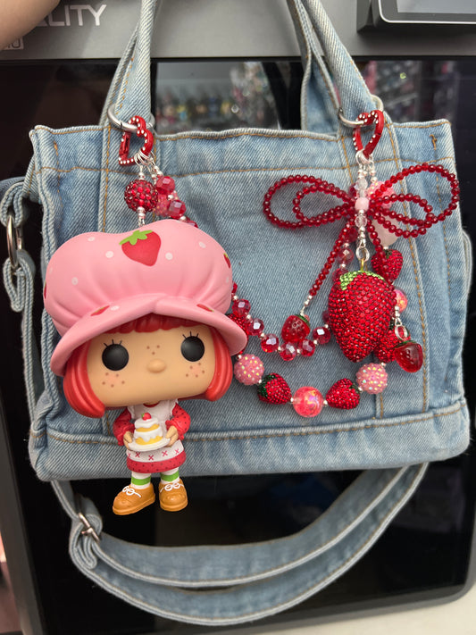 Strawberry shortcake, purse, charm