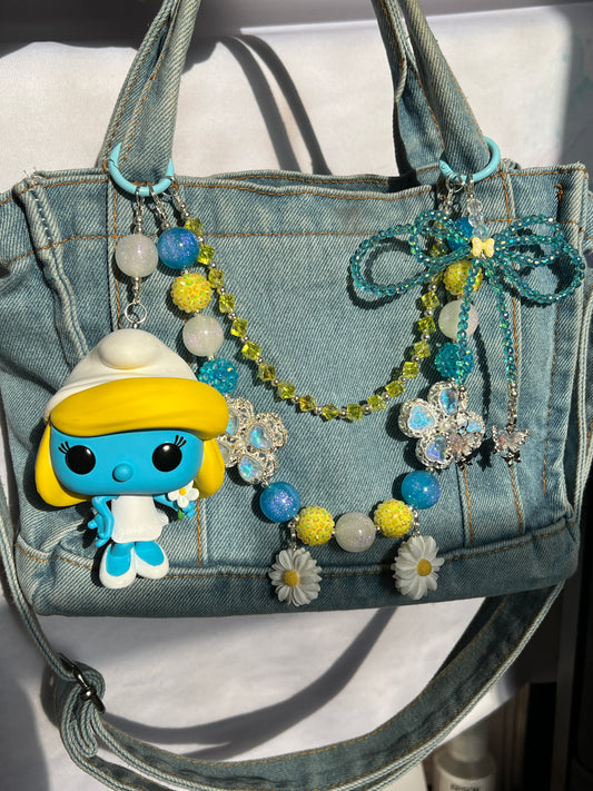 Smurfette purse charm