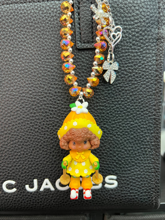 Orange blossom bag charm