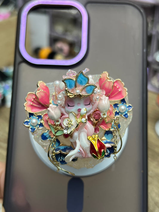 Skull panda pink popsocket